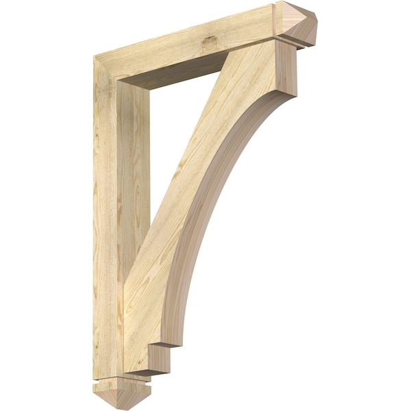 Ekena Millwork Imperial Arts and Crafts Rough Sawn Bracket w/ Offset Brace, Douglas Fir, 6"W x 32"D x 44"H BKT0604X32X44IMP03RDF - main